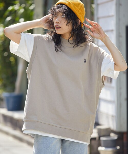 U.S. POLO ASSN.(ユーエスポロアッスン)の「U.S. POLO ASSN./ユーエスポロアッスン 別注 鹿の子ベストアンサンブル/ワンポイント刺繍/ユニセックス(限定展開)(ベスト・メンズ・ベージュ/グリーン/ブラック/サックスブルー/ネイビー・SMALL/MEDIUM/LARGE)」の3枚目の写真