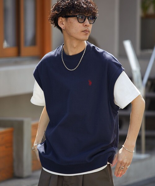 U.S. POLO ASSN.(ユーエスポロアッスン)の「U.S. POLO ASSN./ユーエスポロアッスン 別注 鹿の子ベストアンサンブル/ワンポイント刺繍/ユニセックス(限定展開)(ベスト・メンズ・ベージュ/グリーン/ブラック/サックスブルー/ネイビー・SMALL/MEDIUM/LARGE)」の6枚目の写真