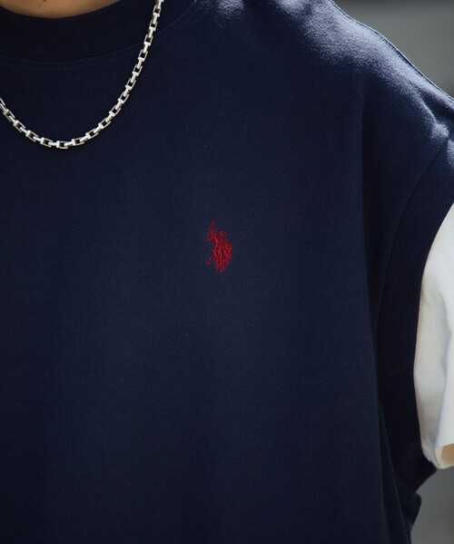 U.S. POLO ASSN.(ユーエスポロアッスン)の「U.S. POLO ASSN./ユーエスポロアッスン 別注 鹿の子ベストアンサンブル/ワンポイント刺繍/ユニセックス(限定展開)(ベスト・メンズ・ベージュ/グリーン/ブラック/サックスブルー/ネイビー・SMALL/MEDIUM/LARGE)」の8枚目の写真