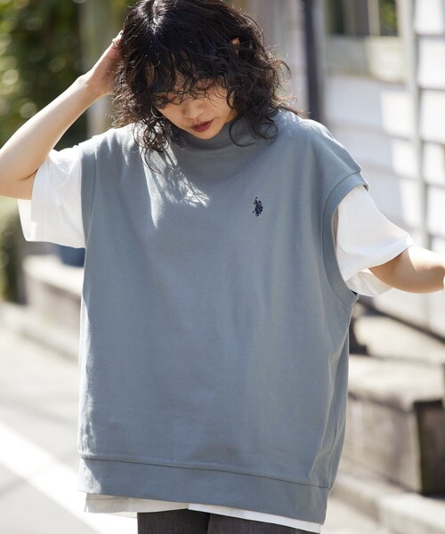 U.S. POLO ASSN.(ユーエスポロアッスン)の「U.S. POLO ASSN./ユーエスポロアッスン 別注 鹿の子ベストアンサンブル/ワンポイント刺繍/ユニセックス(限定展開)(ベスト・メンズ・ベージュ/グリーン/ブラック/サックスブルー/ネイビー・SMALL/MEDIUM/LARGE)」の13枚目の写真