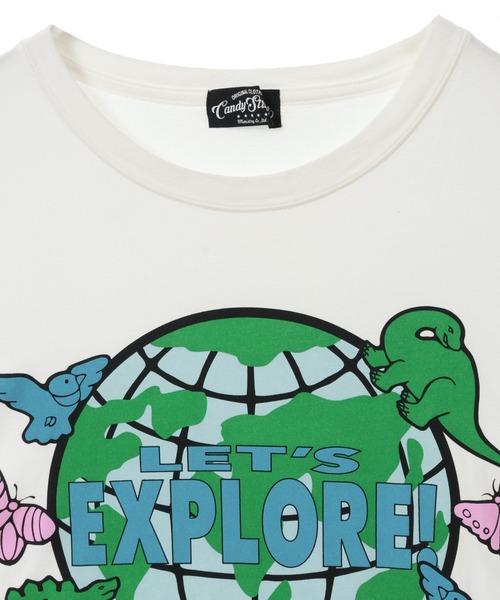 Candy Stripper（キャンディストリッパー）の「LET'S EXPLORE! BIGBIG Tシャツ（Tシャツ/カットソー・レディース・オフホワイト/グリーン/ブラック/ブルー・2）」の6枚目の写真