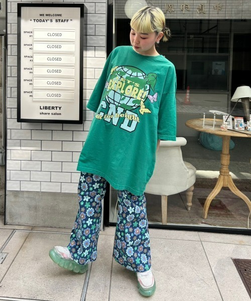 Candy Stripper（キャンディストリッパー）の「LET'S EXPLORE! BIGBIG Tシャツ（Tシャツ/カットソー・レディース・オフホワイト/グリーン/ブラック/ブルー・2）」の13枚目の写真