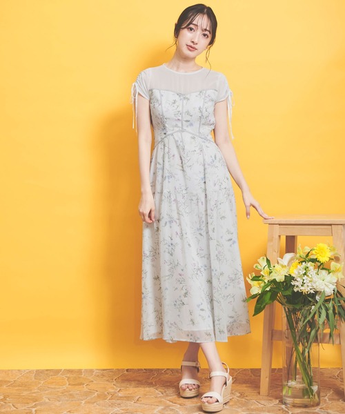Noela（ノエラ）の「コルセットパターン花柄ワンピ（ワンピース