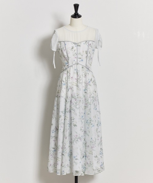 NOELA（ノエラ）の「コルセットパターン花柄ワンピ（ワンピース・レディース・ブラック/オフホワイト/サックスブルー・S/M）」の16枚目の写真