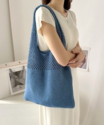 ニット メッシュ デザイン ショルダー バッグ