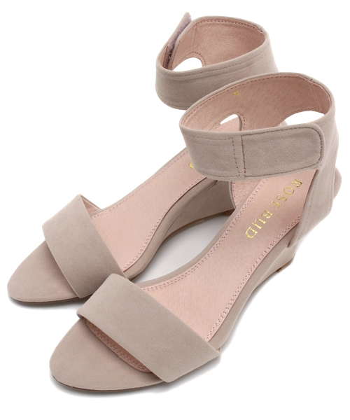 ROSE BUD（ローズバッド）の「(ROSE BUD)B235-39 VELOUR ANKLE STRAP SANDAL【sweet掲載】【City Living京都掲載】【カタログ掲載】アンクルストラップサンダル（サンダル・レディース・ブラック/ライトグレー/ベージュ系その他・35/39/38/36/37）」の3枚目の写真