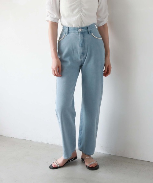 archives(アルシーヴ)の「パールポケットデニム(デニムパンツ・レディース・サックスブルー/ブルー・SMALL/MEDIUM)」の5枚目の写真