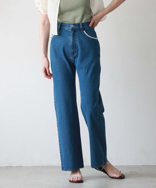 archives(アルシーヴ)の「パールポケットデニム(デニムパンツ・レディース・サックスブルー/ブルー・SMALL/MEDIUM)」の3枚目の写真