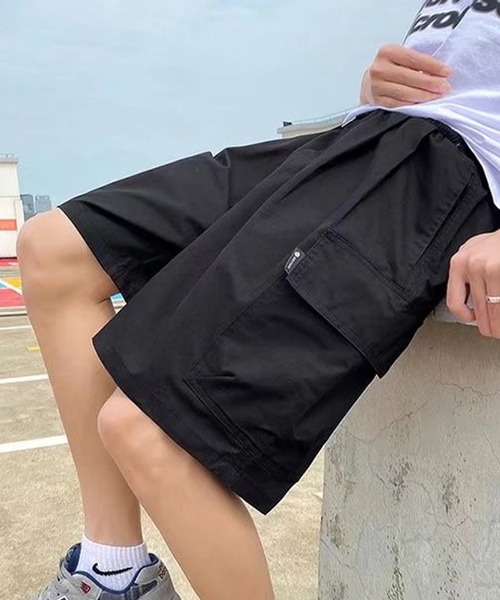 Anchor Smith(アンカー スミス)の「カーゴタックワイドハーフパンツ(カーゴパンツ・メンズ・ベージュ/ブラック/カーキ・M/L/S)」の15枚目の写真