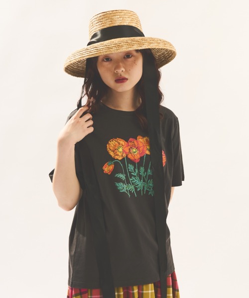 MERLOT(メルロー)の「フラワープリントT(Tシャツ/カットソー・レディース・ホワイト/ブラック・FREE)」の15枚目の写真