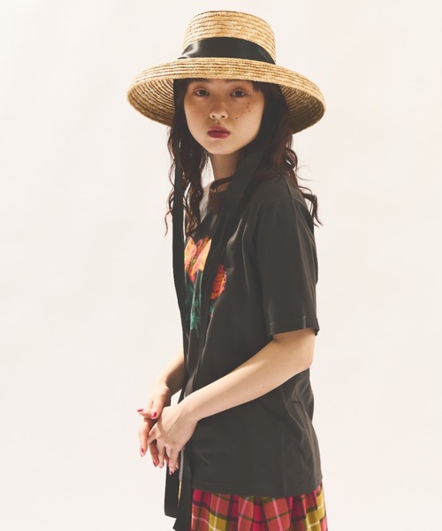 MERLOT(メルロー)の「フラワープリントT(Tシャツ/カットソー・レディース・ホワイト/ブラック・FREE)」の17枚目の写真