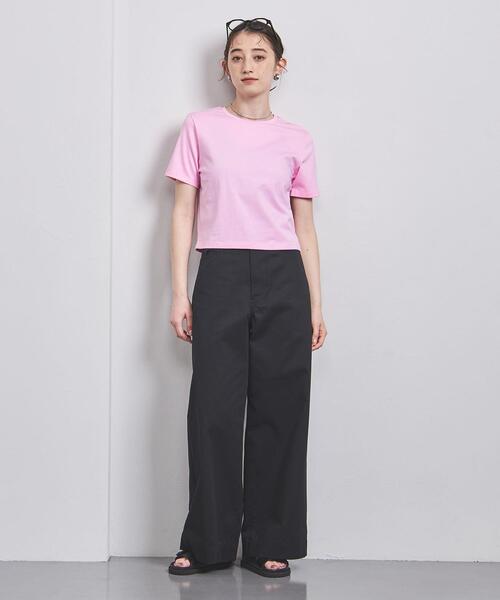 UNITED ARROWS（ユナイテッドアローズ）の「コットン ショートTシャツ（Tシャツ/カットソー・レディース・ブラック/ホワイト/ライトピンク/ダークグレー・FREE）」の9枚目の写真