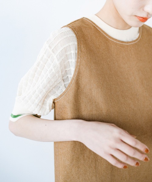 haco!（ハコ）の「後ろ姿にドキッ！ハートステッチがそっと背中を押してくれるワンピース haco! FACTORY with ah(attach heart)!（ワンピース・レディース・キャメル/ネイビー・MEDIUM/X-LARGE/LARGE/SMALL）」の19枚目の写真