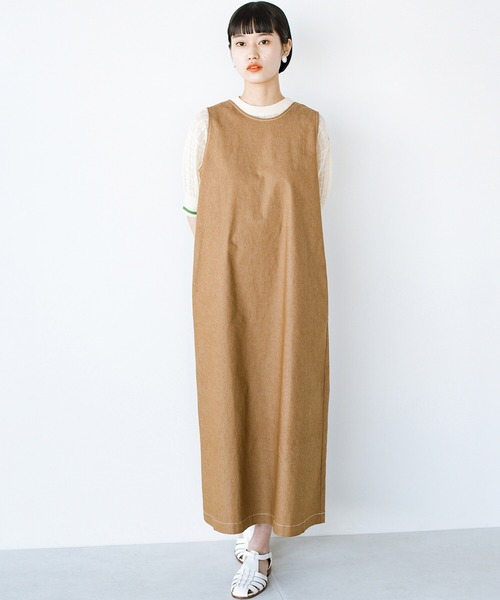 haco!（ハコ）の「後ろ姿にドキッ！ハートステッチがそっと背中を押してくれるワンピース haco! FACTORY with ah(attach heart)!（ワンピース・レディース・キャメル/ネイビー・MEDIUM/X-LARGE/LARGE/SMALL）」の11枚目の写真