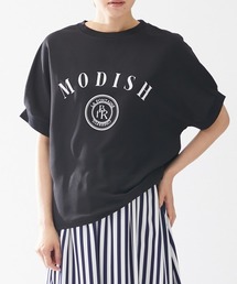 異素材切替ドルマンスリーブロゴTシャツ <Le temps riche>