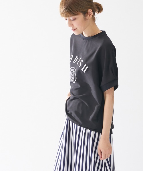 Le temps riche(ルタンリッシュ)の「異素材切替ドルマンスリーブロゴTシャツ <Le temps riche>(Tシャツ/カットソー・レディース・ブラック/オフホワイト/オレンジ・L/LL/M)」の19枚目の写真