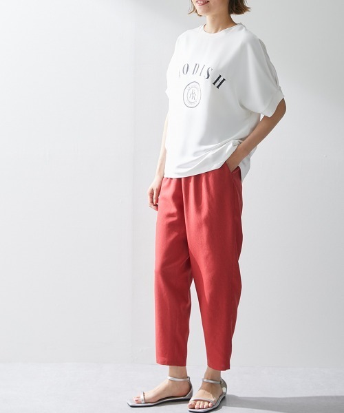 Le temps riche(ルタンリッシュ)の「異素材切替ドルマンスリーブロゴTシャツ <Le temps riche>(Tシャツ/カットソー・レディース・ブラック/オフホワイト/オレンジ・L/LL/M)」の17枚目の写真