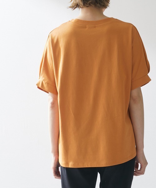 Le temps riche(ルタンリッシュ)の「異素材切替ドルマンスリーブロゴTシャツ <Le temps riche>(Tシャツ/カットソー・レディース・ブラック/オフホワイト/オレンジ・L/LL/M)」の18枚目の写真