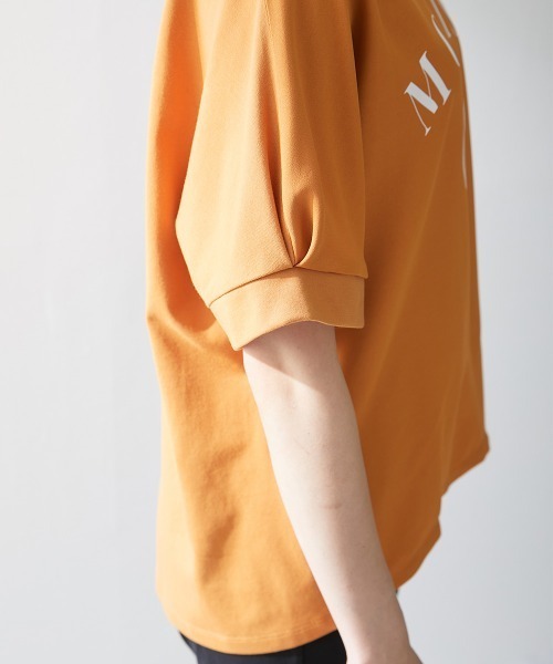 Le temps riche(ルタンリッシュ)の「異素材切替ドルマンスリーブロゴTシャツ <Le temps riche>(Tシャツ/カットソー・レディース・ブラック/オフホワイト/オレンジ・L/LL/M)」の21枚目の写真