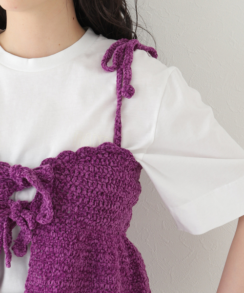 ganni ビスチェ 楽天市場】GANNI ガニー ビスチェ Velvet Crochet Bandeau Strap