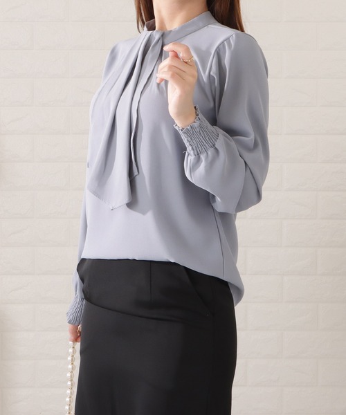 Lace Ladies(レースレディース)の「2WAYボウタイ付き長袖ブラウス(シャツ/ブラウス・レディース・アイボリー/グリーン/ブラック/ベージュ/ブルーグレー・FREE/S)」の19枚目の写真