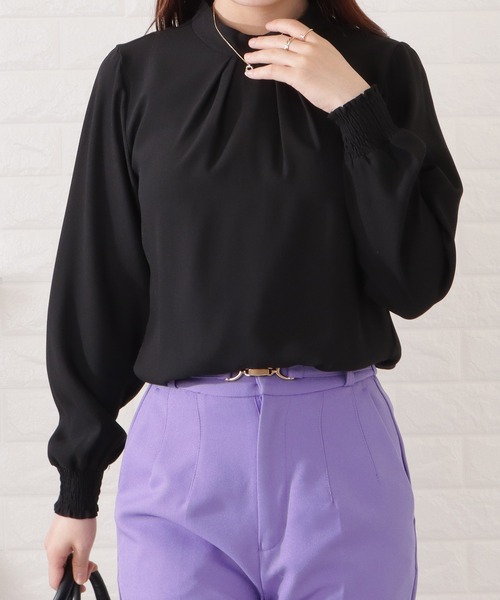 Lace Ladies(レースレディース)の「2WAYボウタイ付き長袖ブラウス(シャツ/ブラウス・レディース・アイボリー/グリーン/ブラック/ベージュ/ブルーグレー・FREE/S)」の7枚目の写真