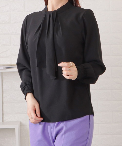 Lace Ladies(レースレディース)の「2WAYボウタイ付き長袖ブラウス(シャツ/ブラウス・レディース・アイボリー/グリーン/ブラック/ベージュ/ブルーグレー・FREE/S)」の9枚目の写真