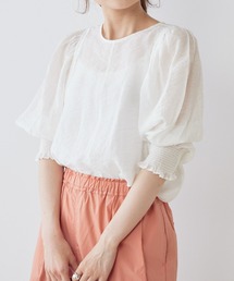 PUAL CE CIN | タックショルダー シャーリングシアーブラウス(シャツ/ブラウス)