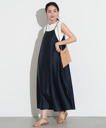 【2点セット】BEAMS HEART / サッカーサテン キャミワンピース×フレンチスリーブTシャツ