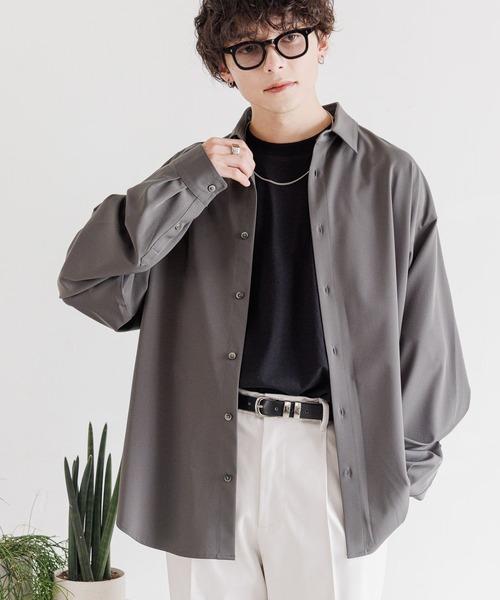 RAGEBLUE（レイジブルー）の「【LUXURY+EASY】CLEAN LOOSE SHIRTS / ラグイージークリーンルーズシャツ（シャツ/ブラウス・メンズ・グレー/ブラック/ホワイト/グリーン・SMALL/MEDIUM/LARGE）」の15枚目の写真