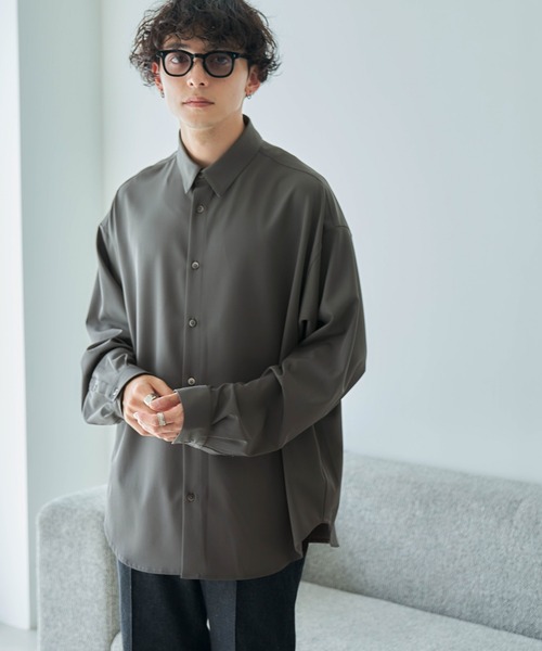 RAGEBLUE（レイジブルー）の「【LUXURY+EASY】CLEAN LOOSE SHIRTS / ラグイージークリーンルーズシャツ（シャツ/ブラウス・メンズ・グレー/ブラック/ホワイト/グリーン・SMALL/MEDIUM/LARGE）」の10枚目の写真