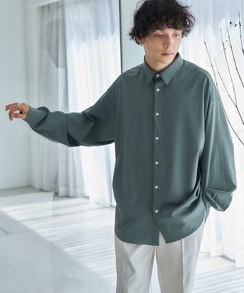 RAGEBLUE（レイジブルー）の「【LUXURY+EASY】CLEAN LOOSE SHIRTS / ラグイージークリーンルーズシャツ（シャツ/ブラウス・メンズ・グレー/ブラック/ホワイト/グリーン・SMALL/MEDIUM/LARGE）」の13枚目の写真