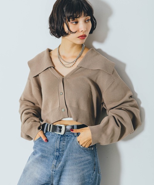 PAGEBOY(ページボーイ)の「BIGカラーショートカーディガン(カーディガン/ボレロ・レディース・ボルドー/ロイヤルブルー/モカ/ブラック・FREE)」の18枚目の写真