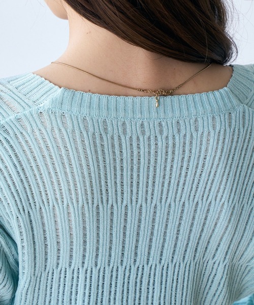 アディアム　2023　ニットショートカーディガン　2way　クロップド　Vネック 37875-942.jpg