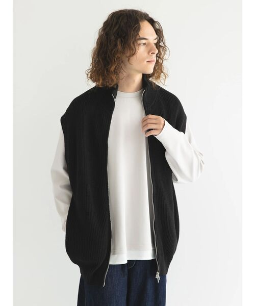 CRAFT STANDARD BOUTIQUE（クラフトスタンダードブティック）の「7Gリサイクルドライバーズニットベスト（ニット/セーター・メンズ・杢グレー/ブラック/ベージュ・M/L/XL）」の15枚目の写真