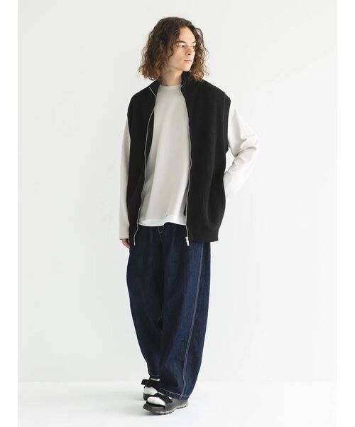 CRAFT STANDARD BOUTIQUE（クラフトスタンダードブティック）の「7Gリサイクルドライバーズニットベスト（ニット/セーター・メンズ・杢グレー/ブラック/ベージュ・M/L/XL）」の19枚目の写真