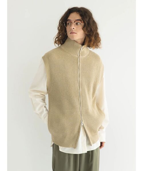 CRAFT STANDARD BOUTIQUE（クラフトスタンダードブティック）の「7Gリサイクルドライバーズニットベスト（ニット/セーター・メンズ・杢グレー/ブラック/ベージュ・M/L/XL）」の22枚目の写真