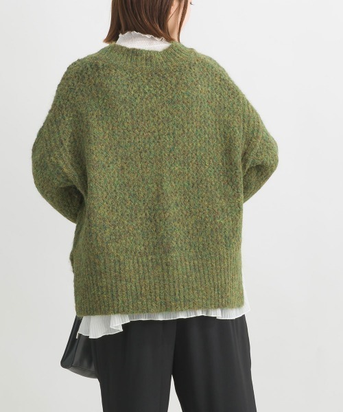 terrace(テラス)の「メランジメッシュニットカーディガン(カーディガン/ボレロ・レディース・モカ/イエロー×グリーン/ブラック/レッド/グリーン・MEDIUM)」の18枚目の写真