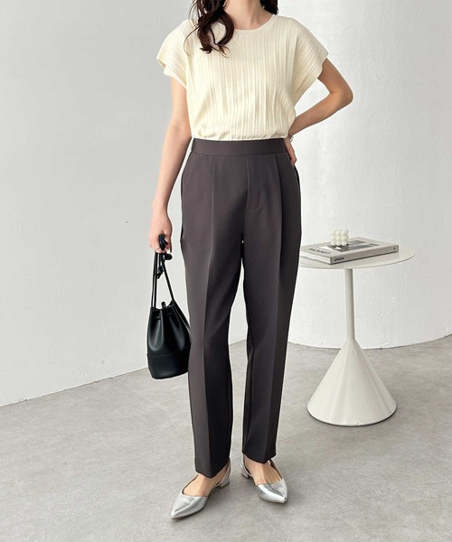 3点おまとめ　　美品　パンツ　黒　デレクラムテンクロスビー 7/18セール追加】センタープレスワイドパンツ（パンツ）｜GIA