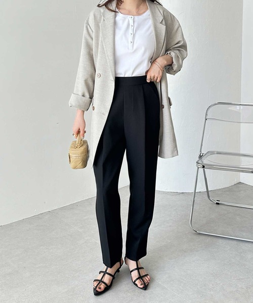 GeeRA(ジーラ)の「美脚きれい魅せ!センタープレステーパードパンツ(スラックス・レディース・ブラック/ネイビー/チャコール/アイボリー・SMALL/MEDIUM/LARGE/X-LARGE)」の16枚目の写真