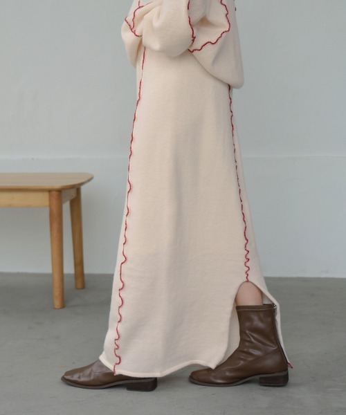 Bab（バブ）の「【セットアップ対応】ウェーブメロウニットスカート（スカート・レディース・ブラック/グレー/アイボリー・FREE）」の6枚目の写真