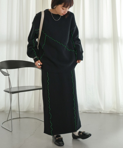 Bab（バブ）の「【セットアップ対応】ウェーブメロウニットスカート（スカート・レディース・ブラック/グレー/アイボリー・FREE）」の15枚目の写真