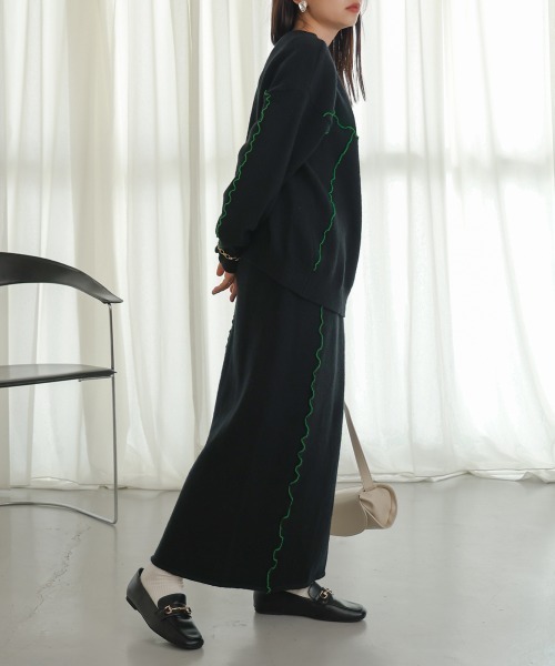 Bab（バブ）の「【セットアップ対応】ウェーブメロウニットスカート（スカート・レディース・ブラック/グレー/アイボリー・FREE）」の16枚目の写真