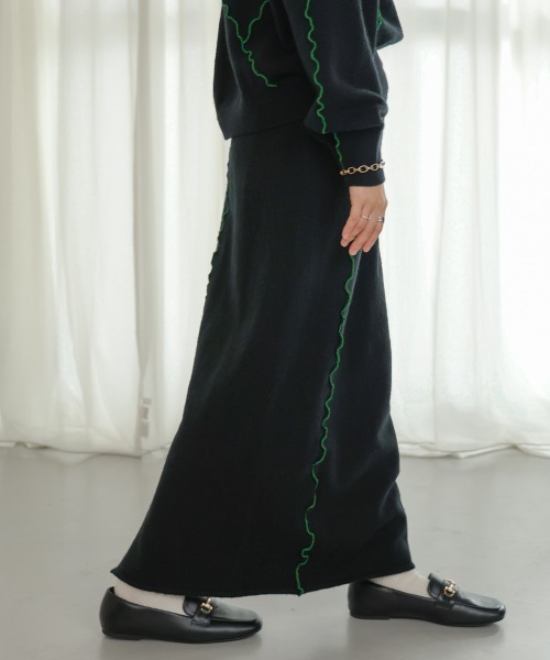 Bab（バブ）の「【セットアップ対応】ウェーブメロウニットスカート（スカート・レディース・ブラック/グレー/アイボリー・FREE）」の18枚目の写真