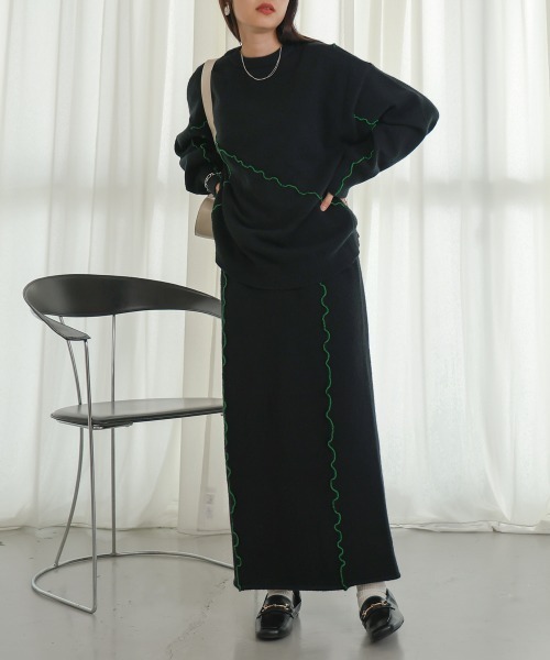 Bab（バブ）の「【セットアップ対応】ウェーブメロウニットスカート（スカート・レディース・ブラック/グレー/アイボリー・FREE）」の19枚目の写真