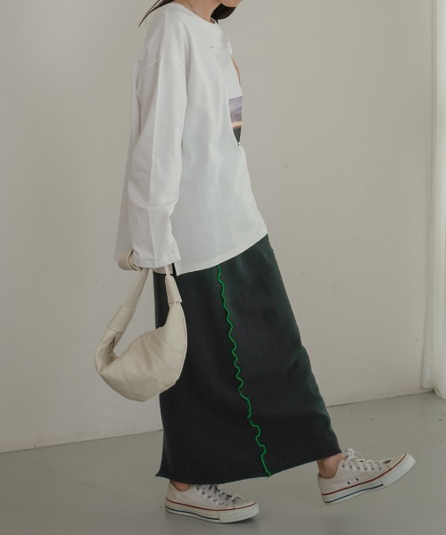 Bab（バブ）の「【セットアップ対応】ウェーブメロウニットスカート（スカート・レディース・ブラック/グレー/アイボリー・FREE）」の21枚目の写真