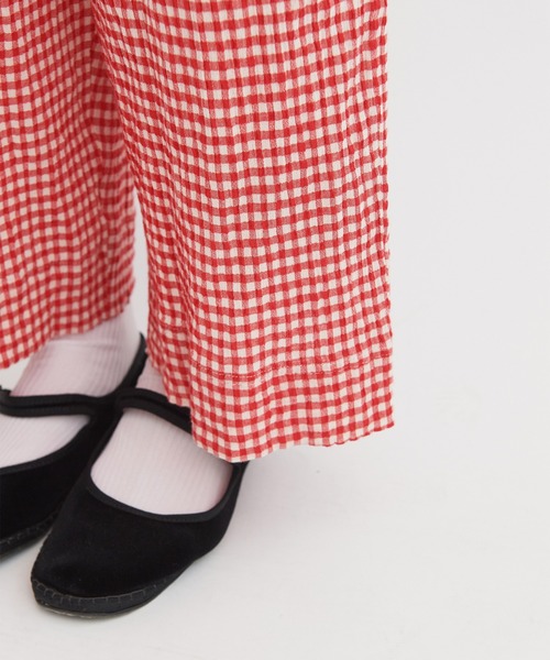 bulle de savon（ビュルデサボン）の「ちぢみgingham パンツ（その他パンツ・レディース・レッド/ブラック・FREE）」の14枚目の写真