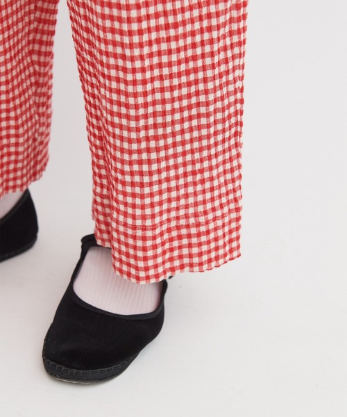 bulle de savon（ビュルデサボン）の「ちぢみgingham パンツ（その他パンツ・レディース・レッド/ブラック・FREE）」の15枚目の写真
