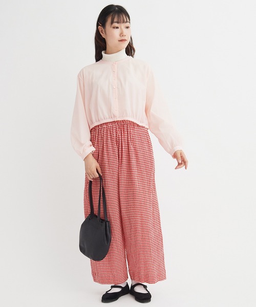 bulle de savon（ビュルデサボン）の「ちぢみgingham パンツ（その他パンツ・レディース・レッド/ブラック・FREE）」の8枚目の写真
