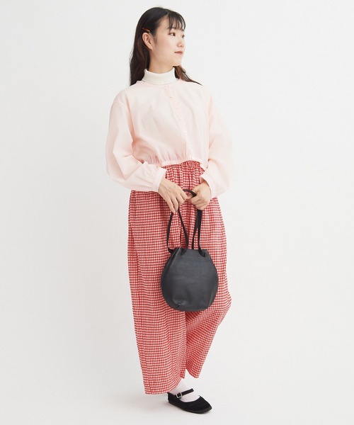 bulle de savon（ビュルデサボン）の「ちぢみgingham パンツ
